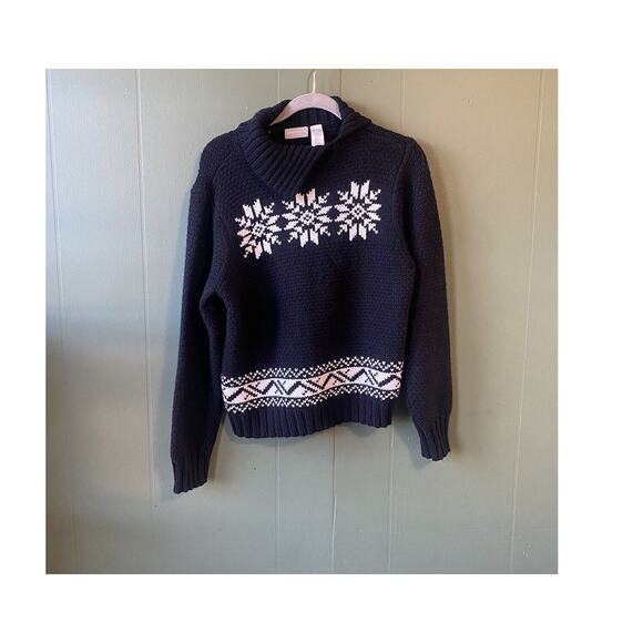 Liz Claiborne Sweater Womens XL Pullover Black White Wool Blend Winter Pullover - Picture 7 of 8